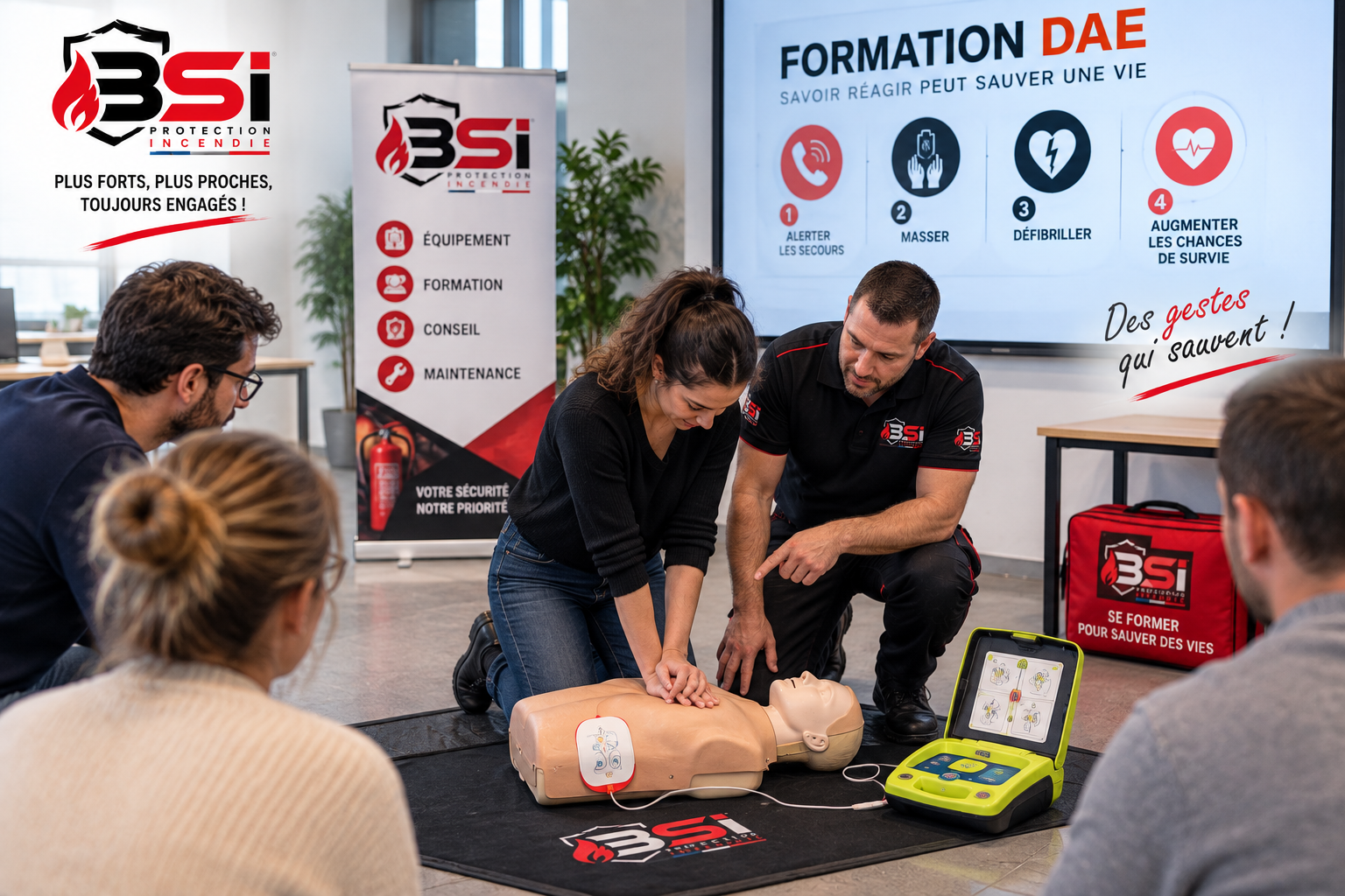 Formation BSI à l’utilisation d’un défibrillateur